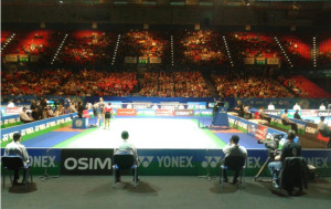 De wedstrijd tussen Tine Baun en Lindaweni Fanetri (Indonesie)